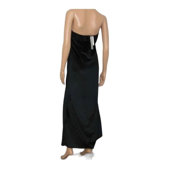 Anthropologie Payal Jain Black Velvet Strapless Beaded Formal Maxi Gown Large - Picture 12 of 15